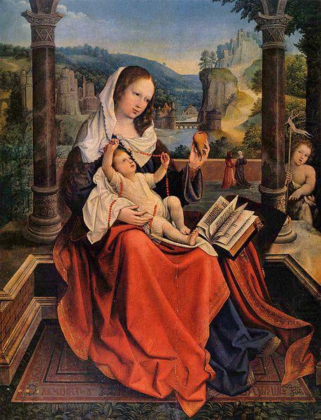 Bernard van orley Mary with Child and John the Baptist china oil painting image